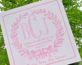 Vintage Wreath Lambs and Bows Gift Tags