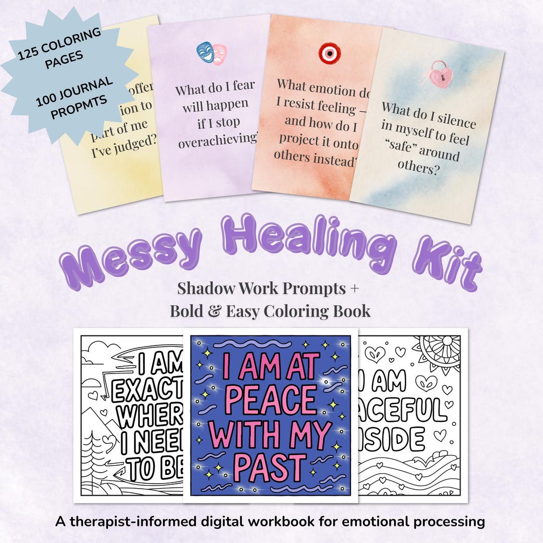 Shadow Work Prompts & Coloring Book Bundle | Inner Child Healing PDF ...
