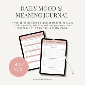 Daily Mood Tracker and Mental Health Journal PDF | Emotional Check-In Printable | Self-Care & Reflection Pages | Digital Download