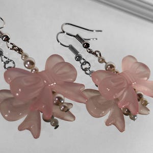pink bow earrings