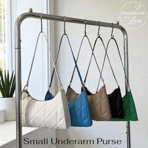 Trendy PU Leather Shoulder Bag – Solid Color Small Underarm Purse, Zipper Clutch, Fall Fashion Handbag, Christmas Gift for Her
