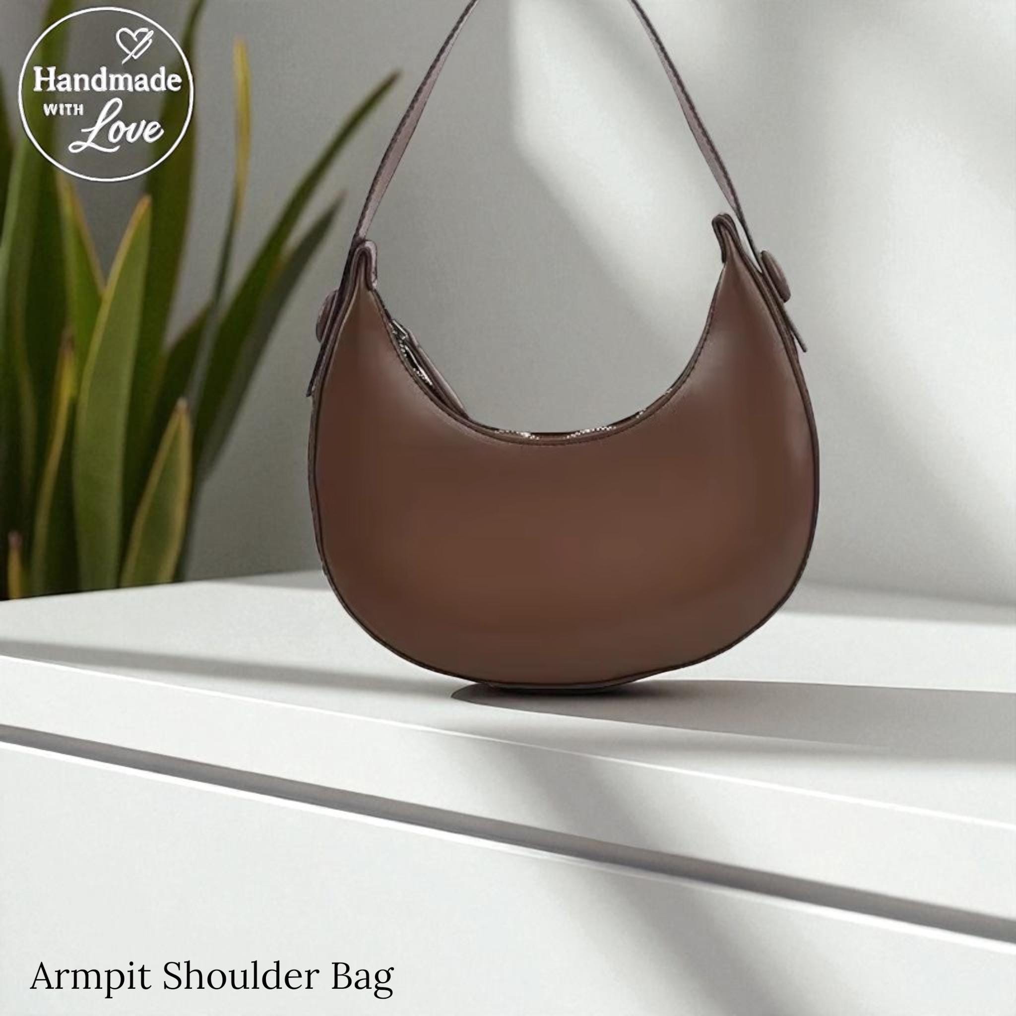 Crescent PU Leather Shoulder Bag: Chic Armpit Purse - Etsy Australia