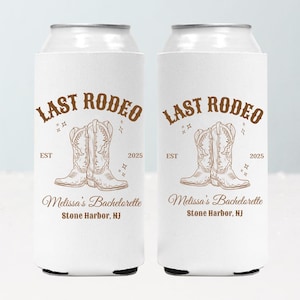 Custom Last Rodeo Bachelorette Can Cooler Cowgirl Bachelorette Party Favors Nashville Bach Party Western Bridal Shower Country Bachelorette