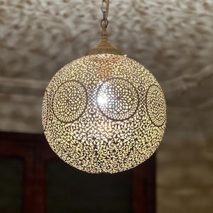 Amazing Moroccan Pendant Lamp - Boho Decor Lighting - Ceiling Light - Brass Pendant Light - Moroccan Decor - Lampshades Chandelier Lighting