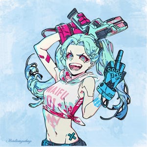 Cyberpunk; Kantenläufer Aufkleber, Rebecca Aufkleber, reflektierende Aufkleber fürs Auto, Laptop Aufkleber, Koffer Aufkleber