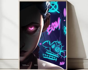 Poster Arcane Digitale — Poster Jinx / Poster League of Legends / Stampa Jinx Arcana / FILE DIGITALI