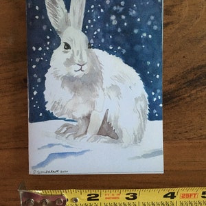 Winter/Holiday Greeting Cards Watercolor Deer and Snowshoe Hare image 6