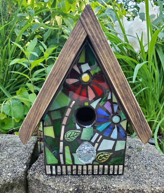 Mosaic Birdhouse Art & Collectibles Glass Art