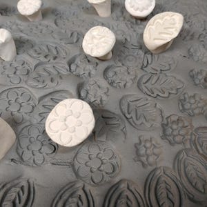 20 Clay STAMP Assortment BISQUE earthenware TEXTURE stamps for Clay, Ceramics, pmc, fimo, dough, fondant, and more Add some detail image 7