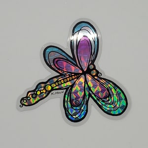 DRAGONFLY vinyl ART STICKER decal prismatic colorful indoor outdoor