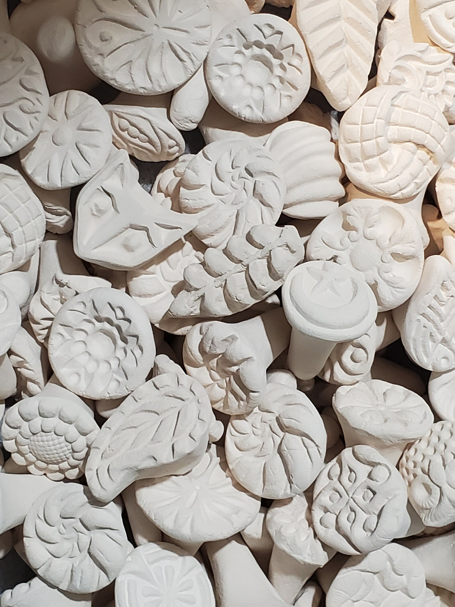 25 Clay STAMP Assortment BISQUE Earthenware TEXTURE Stamps Etsy