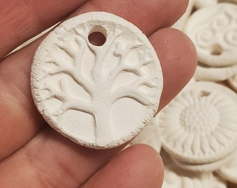 30 BISQUE Ceramic MINI CHARMS, pendants, necklace focal - White Clay - No Color - Add your own color - Affordable! Assortment mix group