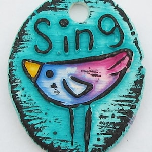 Sjungande fågeldesign för OMSLAGARMBAND, HALSBAND, Platt hylsa för mosaik, Bisque för att färglägga ditt eget, eller köp endast pärlorna/berlockerna!