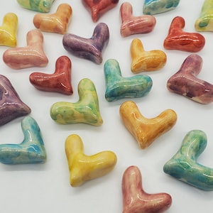 Aquarell HEART CABS, glasiert nur auf der Vorderseite, flache Rückseite, Jede Farbe! Kaufen Sie mehr erhalten Sie einen Rabatt! Toll für Mosaike, kleine Magnete und vieles mehr!