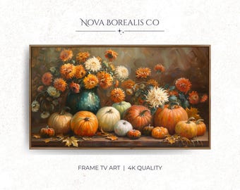 Rustic Pumpkin Still Life, Vintage Farmhouse TV Art (Digital Download 12)