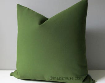 Olive Green Outdoor Pillow Cover, Decorative Pillow Cover, Palm Green Sunbrella Cushion Cover, Modern Throw Pillow Cover, Mazizmuse