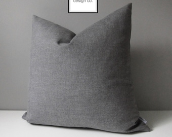 Slate Cast Sunbrella Outdoor Pillow Cover, Decorative Grey Pillow Cover, Modern Gray Accent Pillow Cover, Minimal Throw Pillow Cover