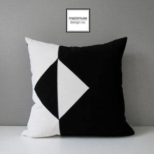 Black & White Outdoor Pillow Cover Mid Modern solid outdoor pillow covers