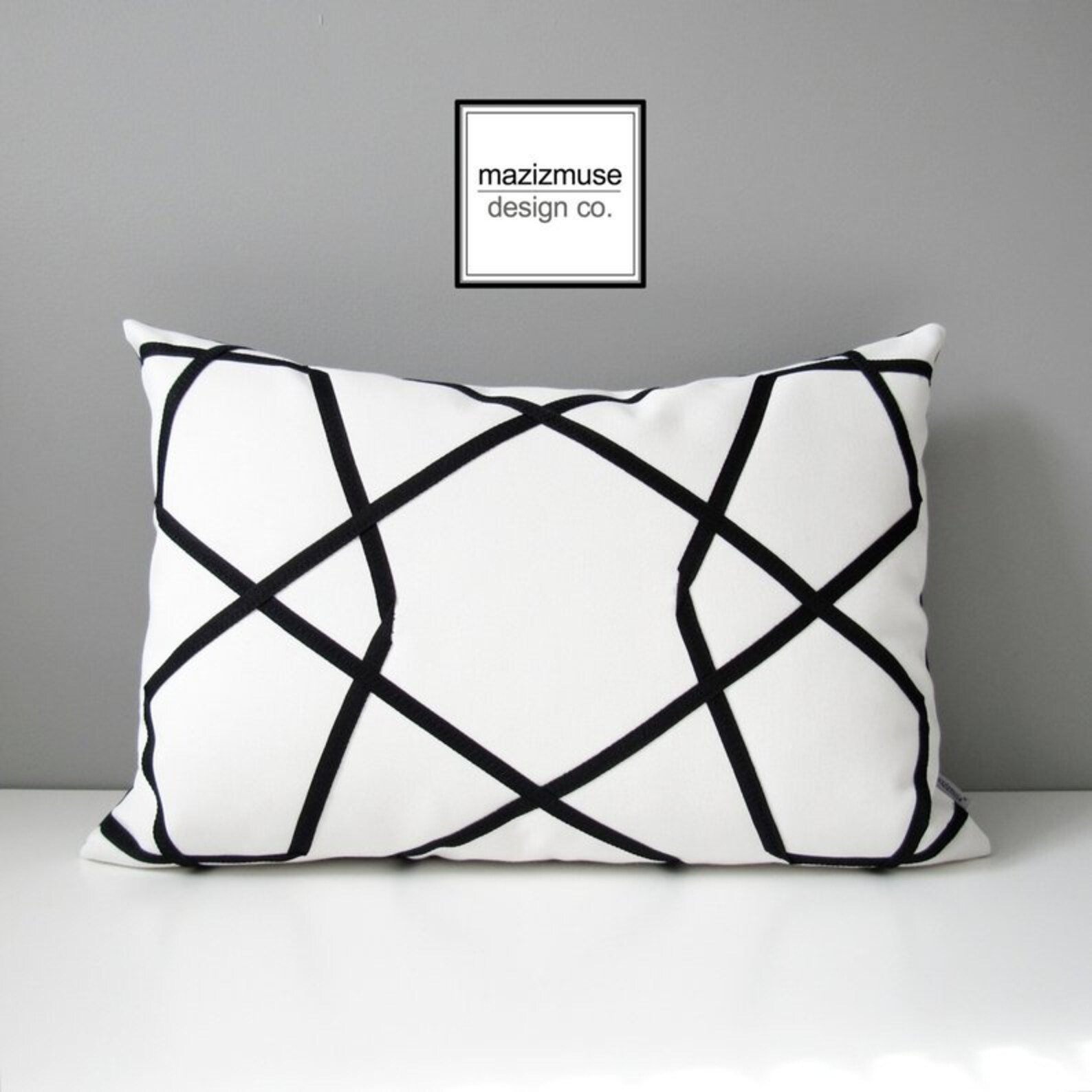 Black & White Outdoor Pillow Cover Modern Sunbrella Pillow Etsy