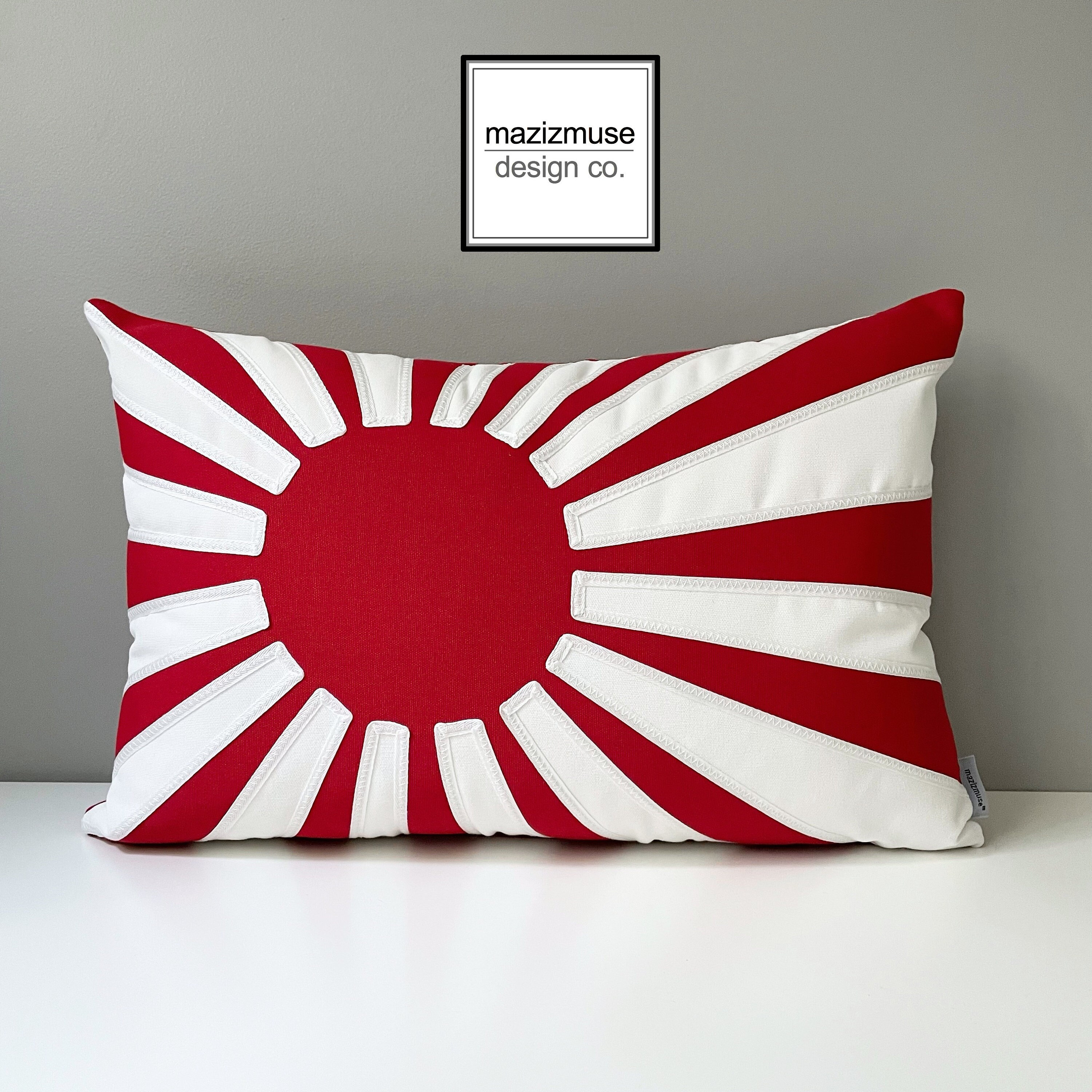 Japanese Flag Pillow Cover Rising Sun Decorative Japan Flag Etsy