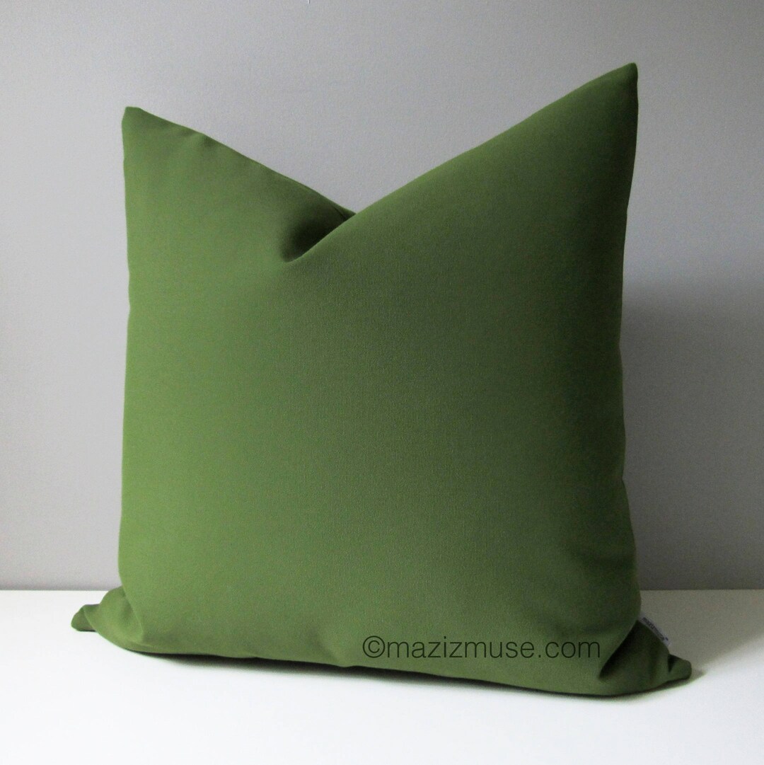 Olive Green Outdoor Pillow Cover Decorative Pillow Cover Etsy