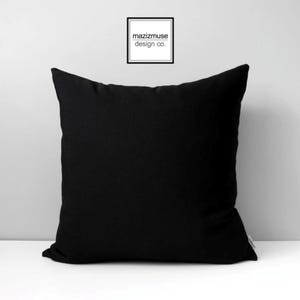 Black Sunbrella® Pillow Cover for Modern Outdoor Patio Seating, Decorative Accent Cushions for Sofa and Pool Loungers, Mazizmuse