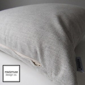 Sunbrella Neutral Outdoor Pillow Cover, Decorative Pillow Cover, Minimal Grey Beige Brown Accent Pillow Cover, Cushion Cover, Mazizmuse Silver