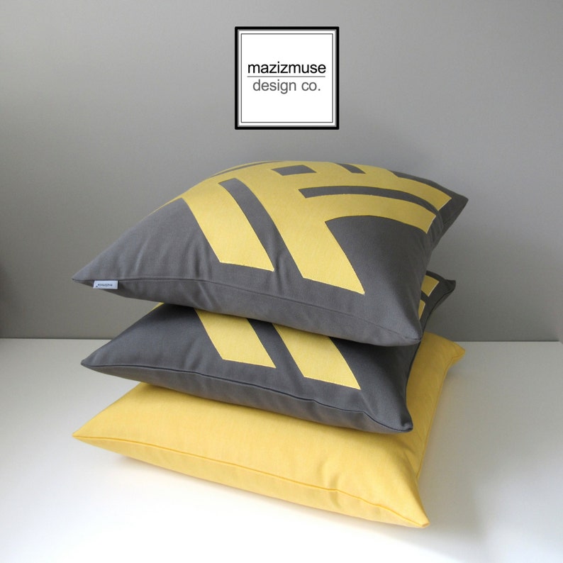 Buttercup Yellow Pillow Cover, Decorative Outdoor Pillow Case, Light Yellow Sunbrella Cushion Cover, Modern Yellow Pillow Cover, Mazizmuse image 3