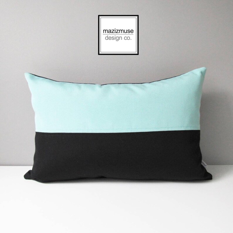 Modern Black & Beige Outdoor Pillow Cover Decorative Color Etsy