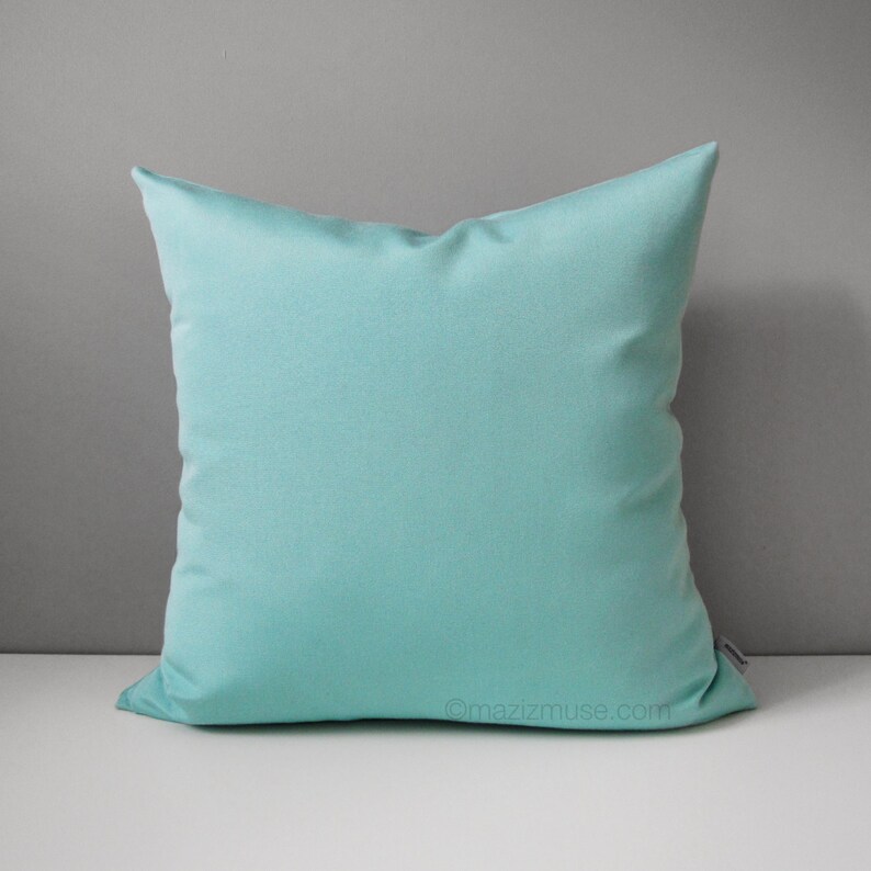 Aqua Blue Outdoor Pillow Cover Decorative Pillow Cover Etsy