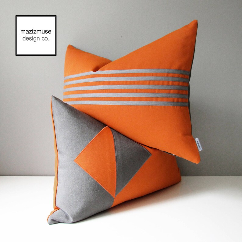 Decorative Black & White Outdoor Pillow Cover Modern Yellow Etsy