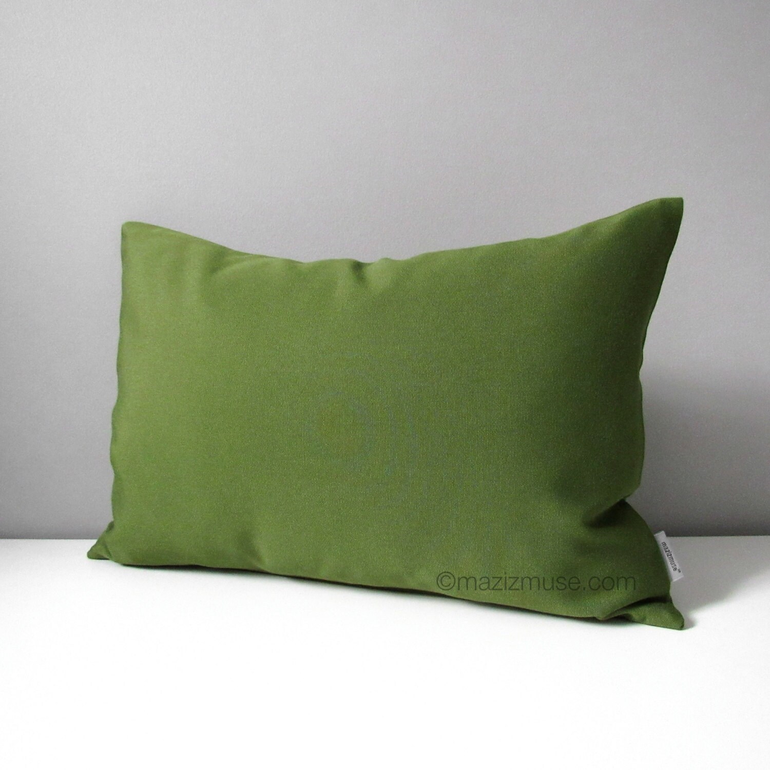 Olive Green Sunbrella Pillow Cover Decorative Outdoor Pillow Etsy