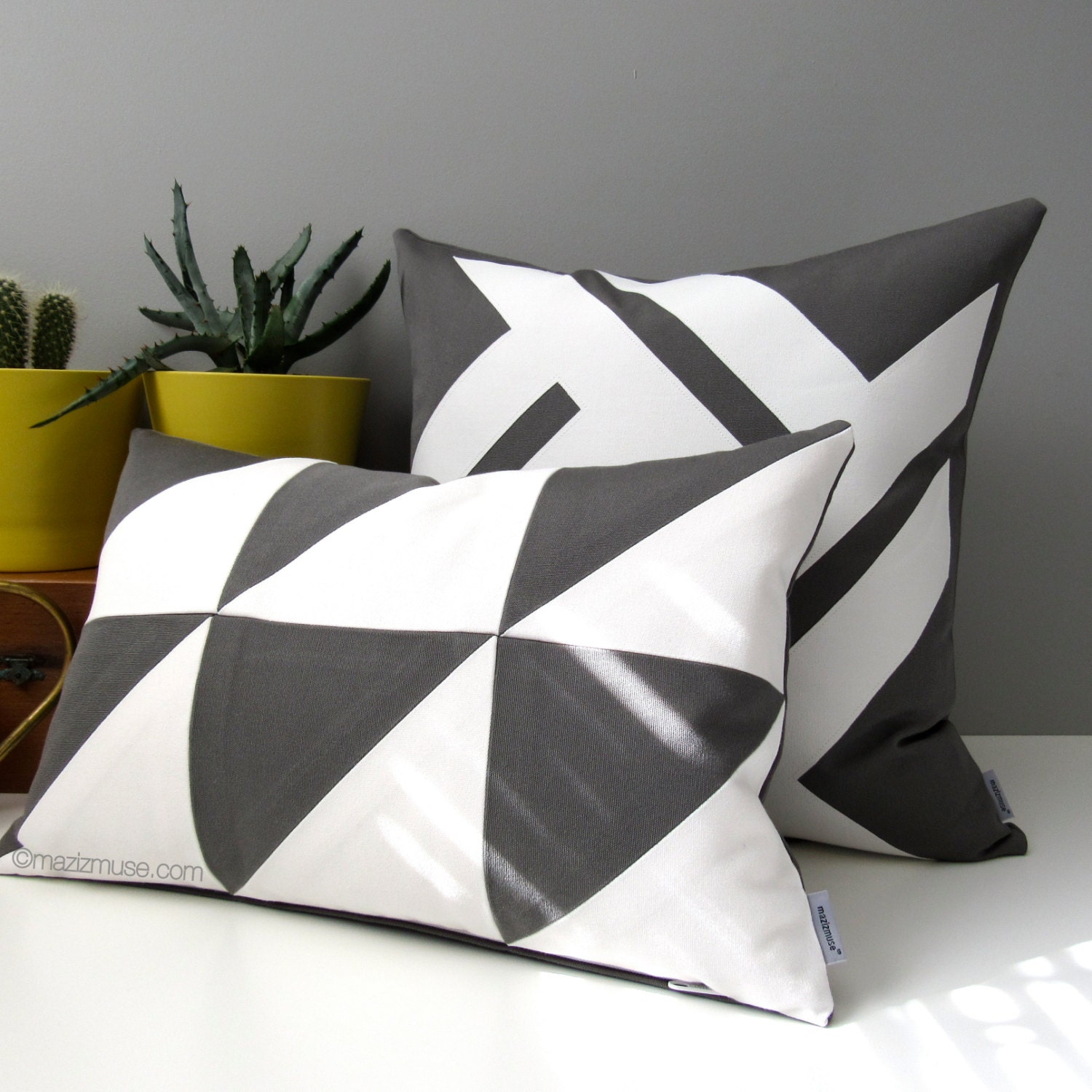 Modern Grey & White Outdoor Pillow Cover Decorative Pillow Etsy Canada