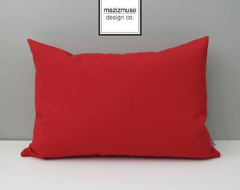 Jockey Red Sunbrella Outdoor Pillow Cover, Decorative Pillow Cover, Modern Pillow Cover, Red Throw Pillow Cover, Cushion Cover, Mazizmuse
