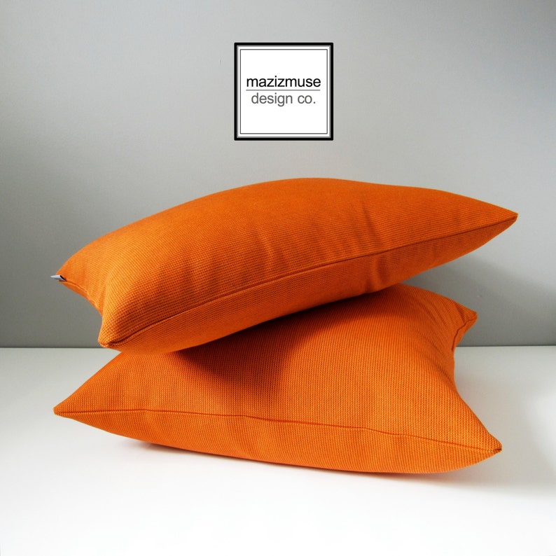 Sale Orange Outdoor Pillow Cover Modern Sunbrella Pillow Etsy