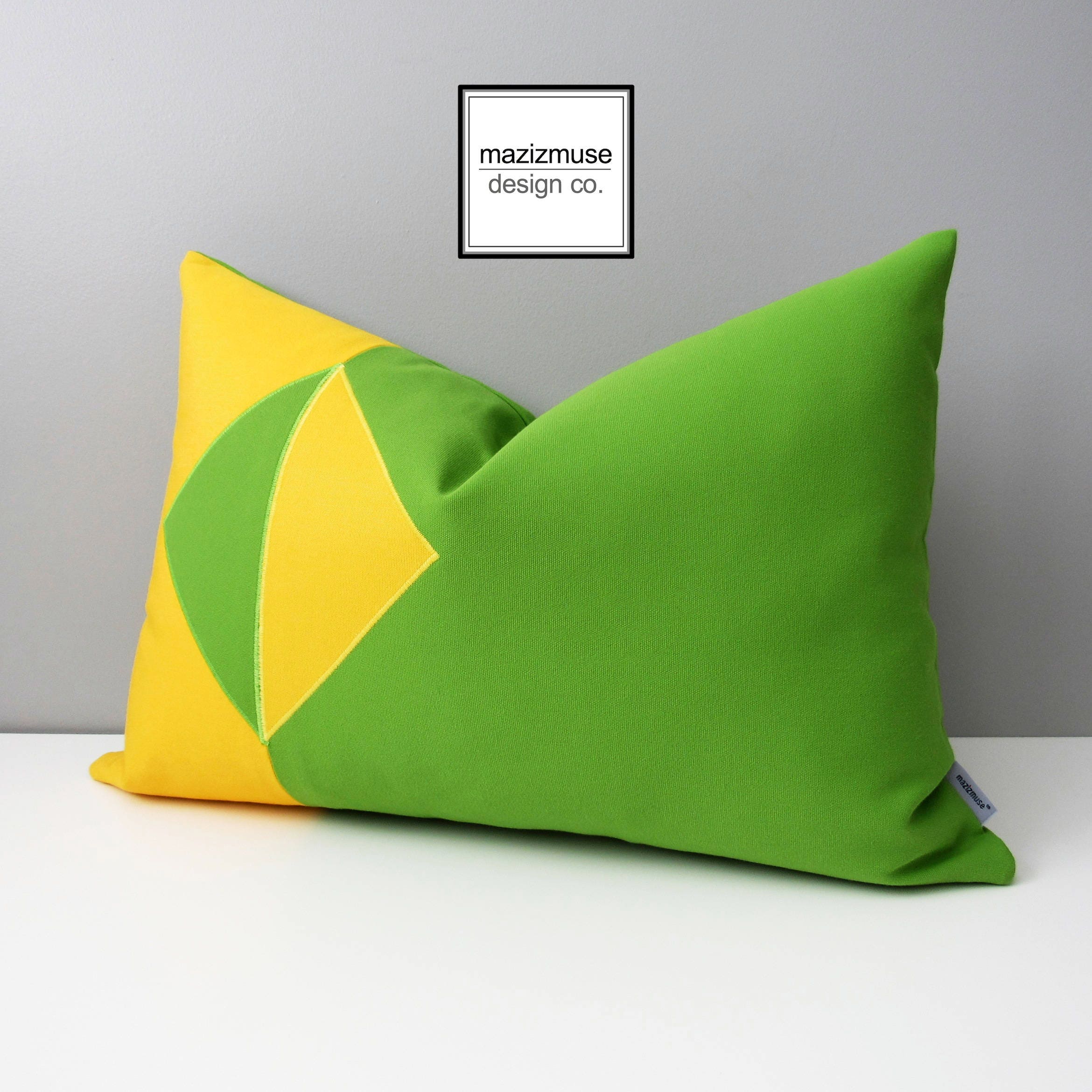Decorative Lime Green & Yellow Outdoor Pillow Cover Modern Etsy Canada
