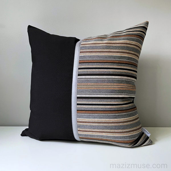 Grey Brown Pillow - Etsy
