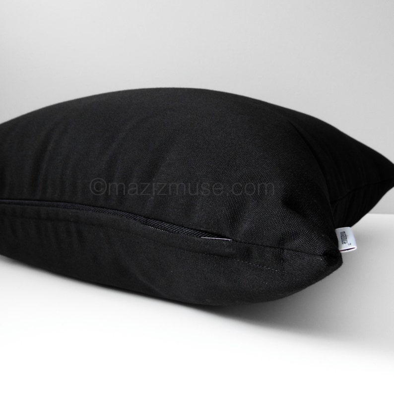 Black Outdoor Pillow Cover Modern Black Sunbrella Pillow - Etsy