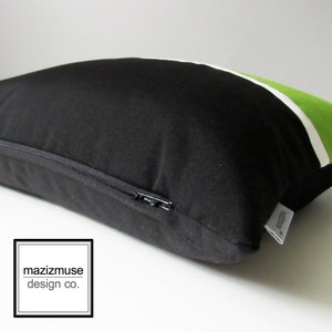 Lime Green & Black Outdoor Pillow Cover, Modern Pillow Cover, Accent Pillows, Throw Pillow, White Macaw Sunbrella Cushion Cover, Mazizmuse image 2