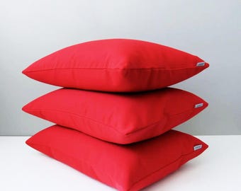 Funda de almohada Sunbrella® para exteriores en tela Sunbrella color rojo Jockey, para tumbonas de porche, patio y piscina, cojines náuticos decorativos, Mazizmuse