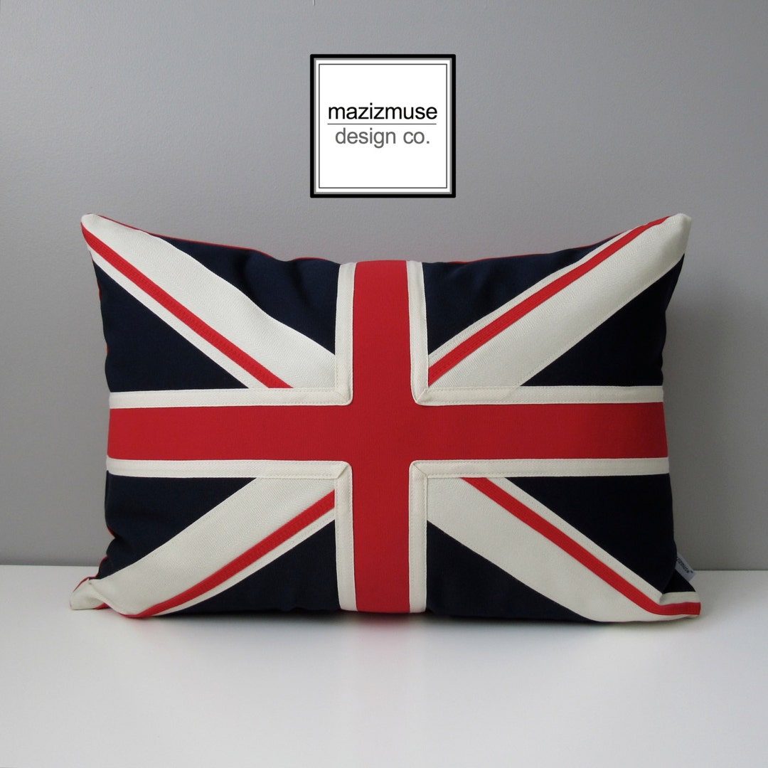Union Jack Pillow Cover British Flag Pillow Cover Decorative Etsy