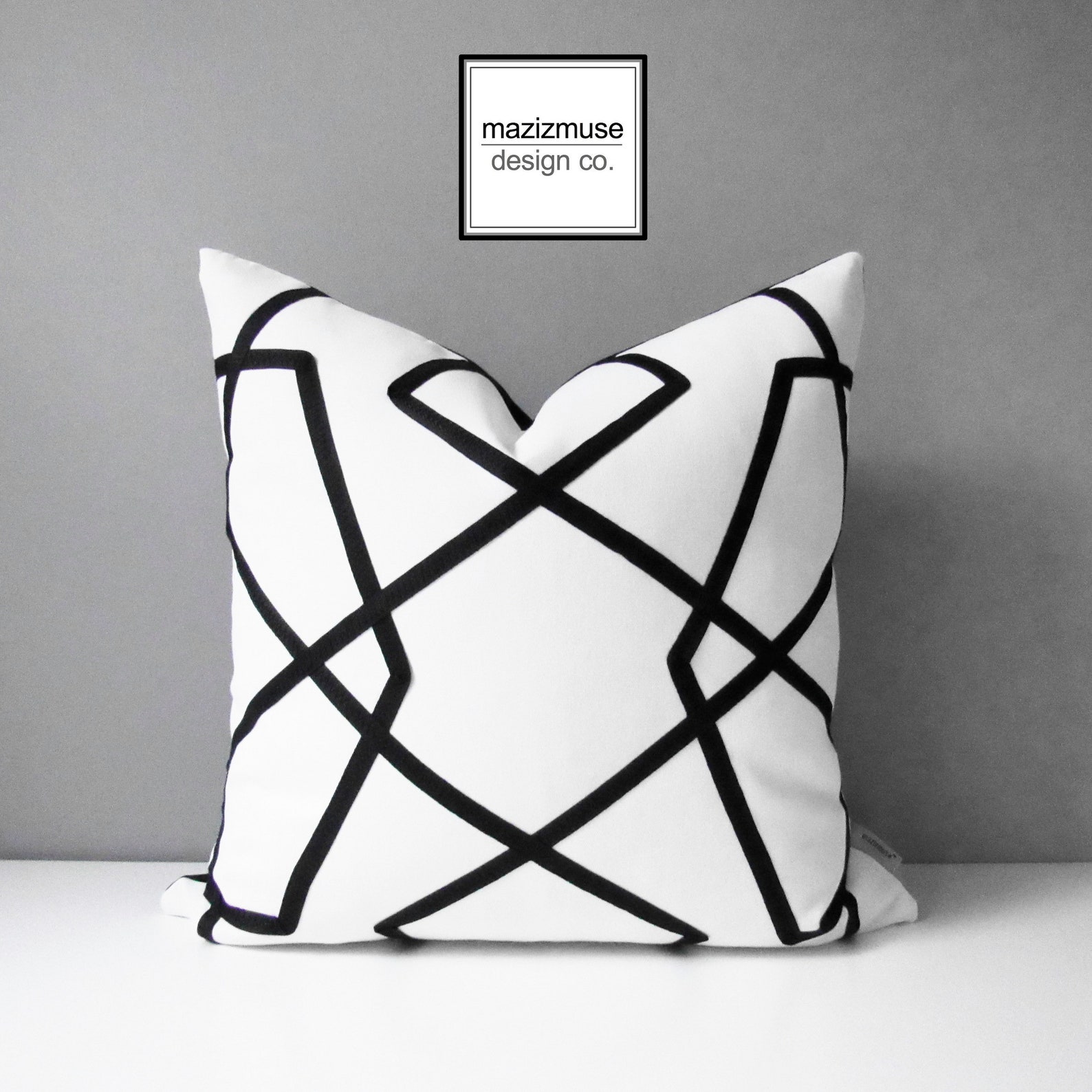 Black & White Outdoor Pillow Cover Modern Sunbrella Pillow Etsy