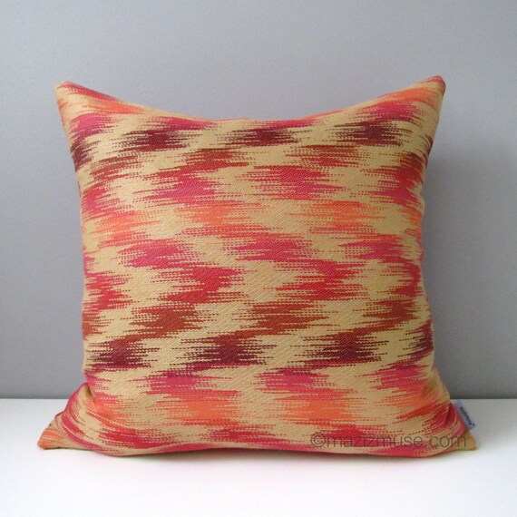 Sale Decorative Pink Orange Pillow Cover Modern Outdoor Etsy