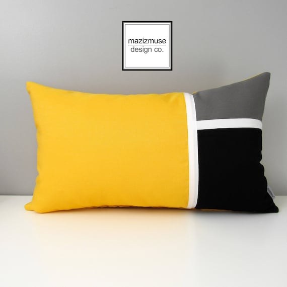 Sunflower Yellow Sunbrella Outdoor Pillow Cover Decorative Etsy Canada