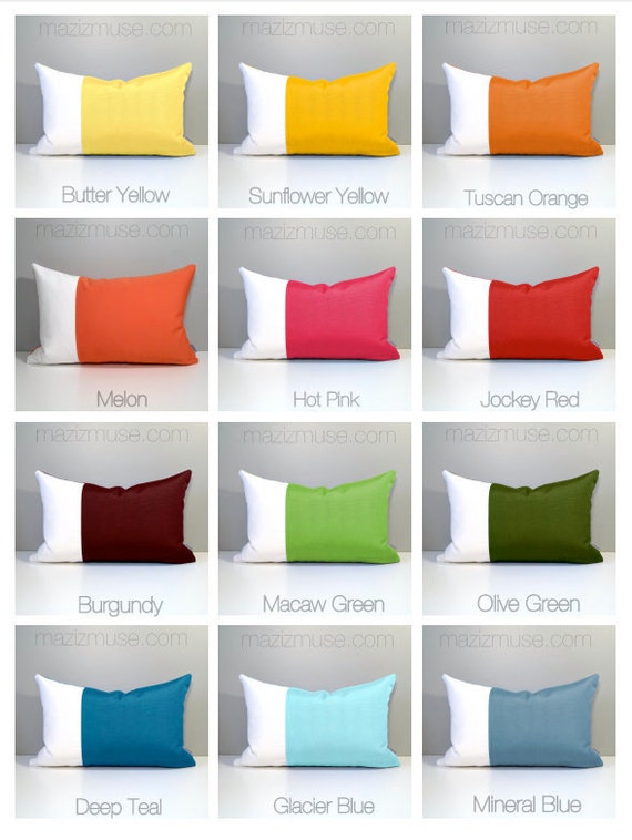 Pastel Yellow Grey Pillow Cover Modern Color Block Pillow Etsy