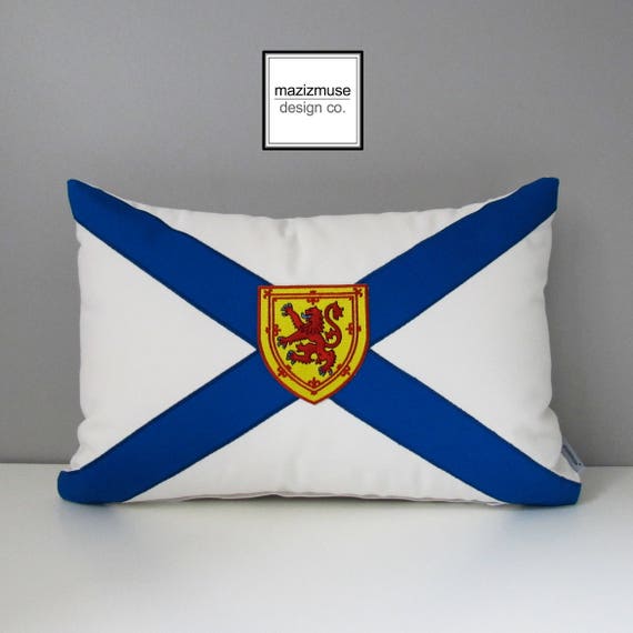 Nova Scotia Flag Pillow Cover Decorative Pillow Cover White Etsy