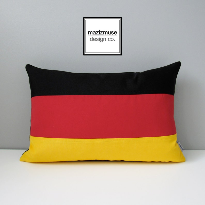German Flag Pillow Cover Decorative Pillow Case Black Red Etsy