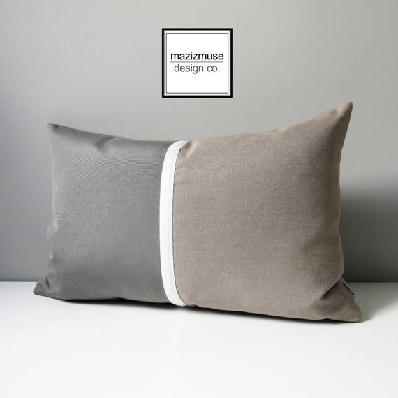 Gray Taupe And White Stripe Decorative Throw Pillow Cover Gray Taupe And White Stripe Decorative Throw Pillow Cover