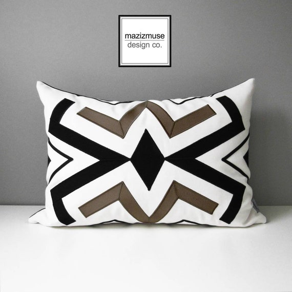 Geometric Outdoor Pillow Cover Geometric Beige Decorative Pillows | Etsy