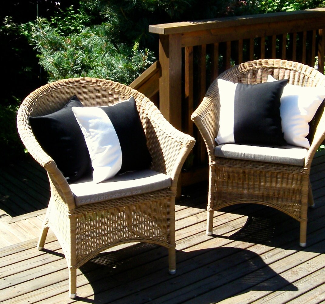 Decorative Black White Outdoor Pillow Cover Modern Color Etsy